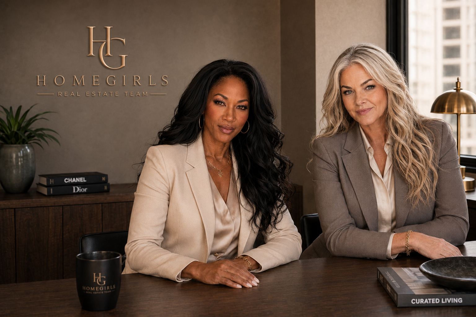 Bonni Pinder and HomeGirls Real Estate Team in an editorial advisory setting